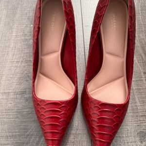 Dune London Red Textured Heels